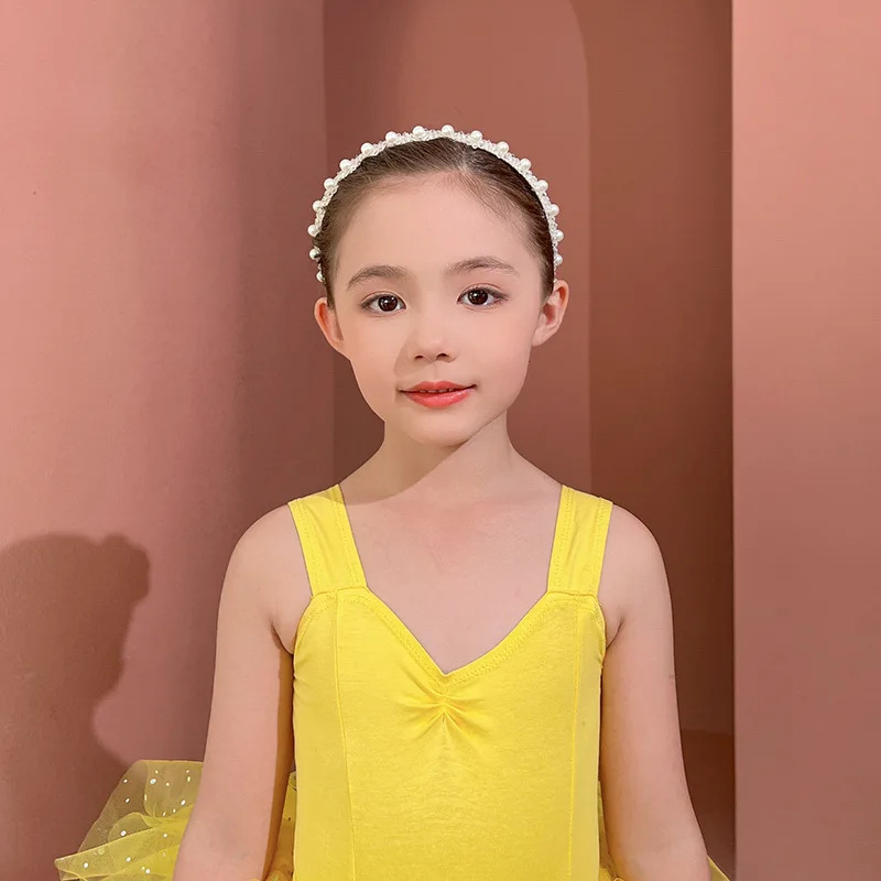 Ballet Dress for girls split short sleeved cotton dance sequin skirt set kids yellow Practice Costumes ballet Leotards Bodysuit