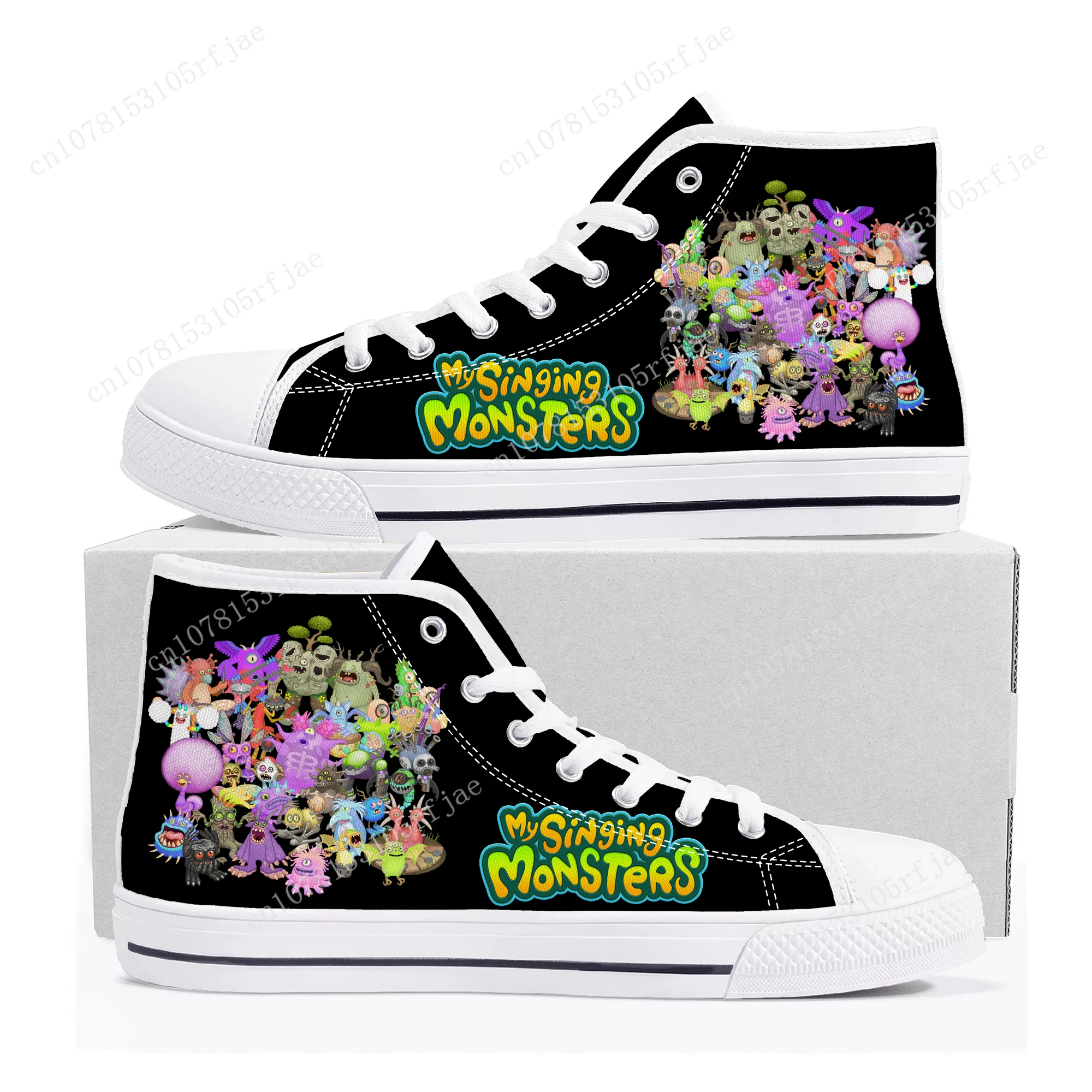 

My Singing Monsters High Top Sneakers Cartoon Game Mens Womens Teenager High Quality Canvas Shoes Casual Tailor Made Sneaker