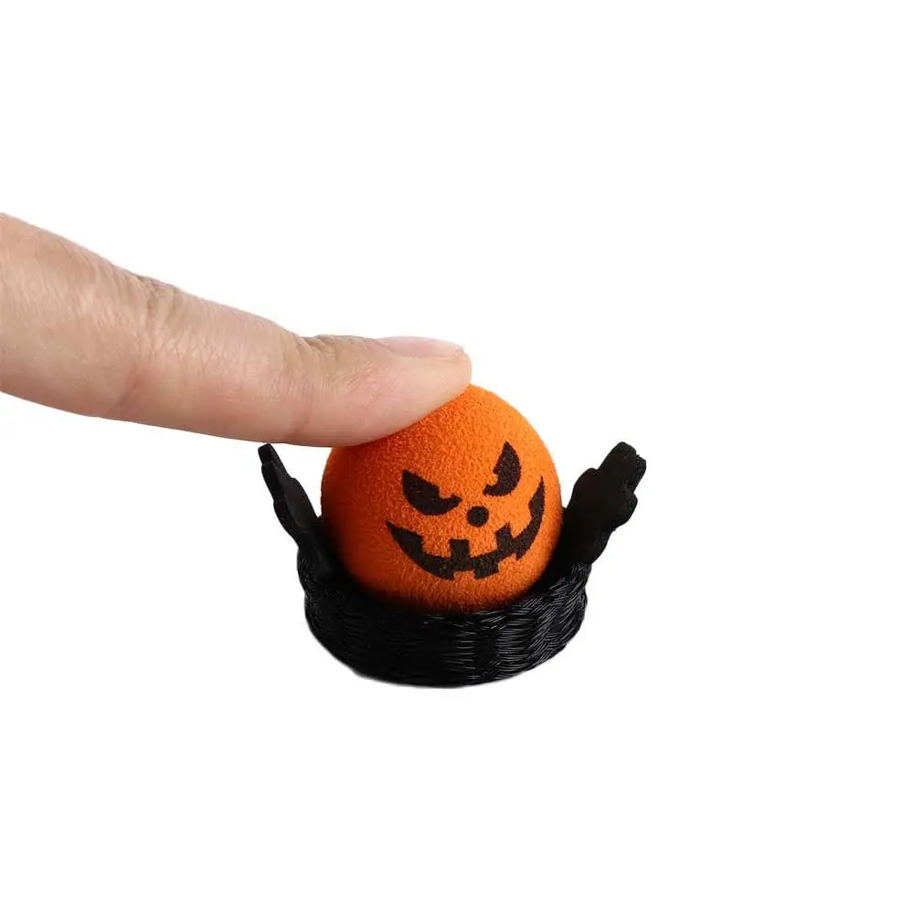 Pumpkin Head Halloween Jumping Doll EVA Bouncy Halloween Bouncing Elf Plastic Doll Black Spring Bouncing Jumping Pumpkin Toys