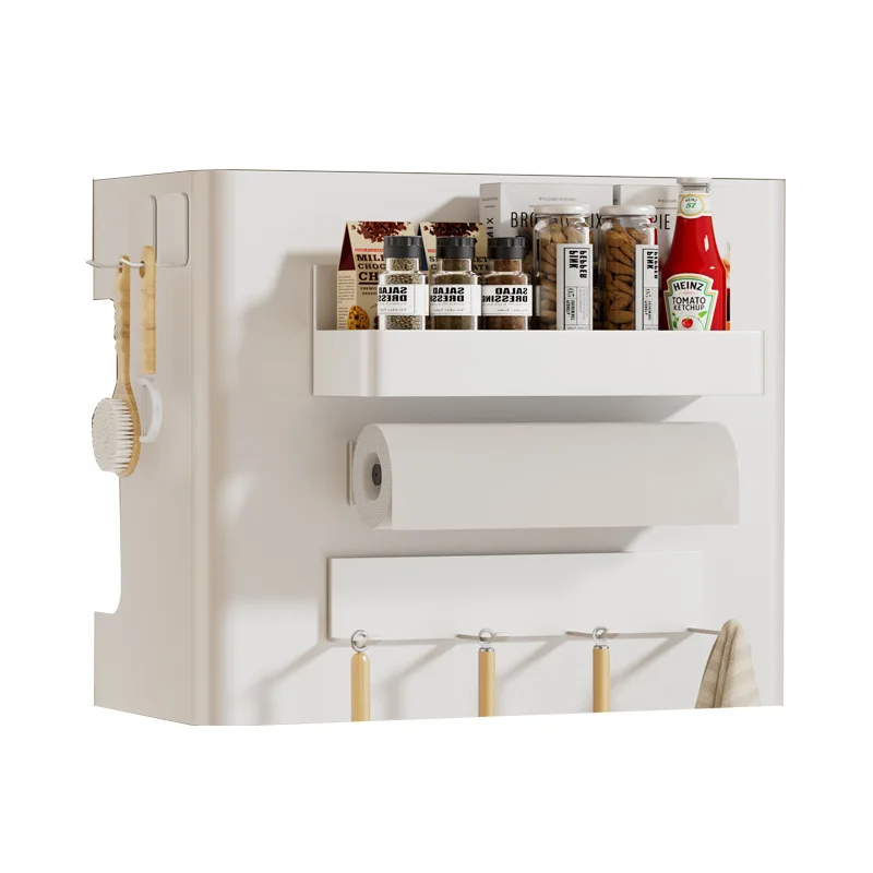 Kitchen magnetic non-punching water heater shielding storage rack wall hanging baffle