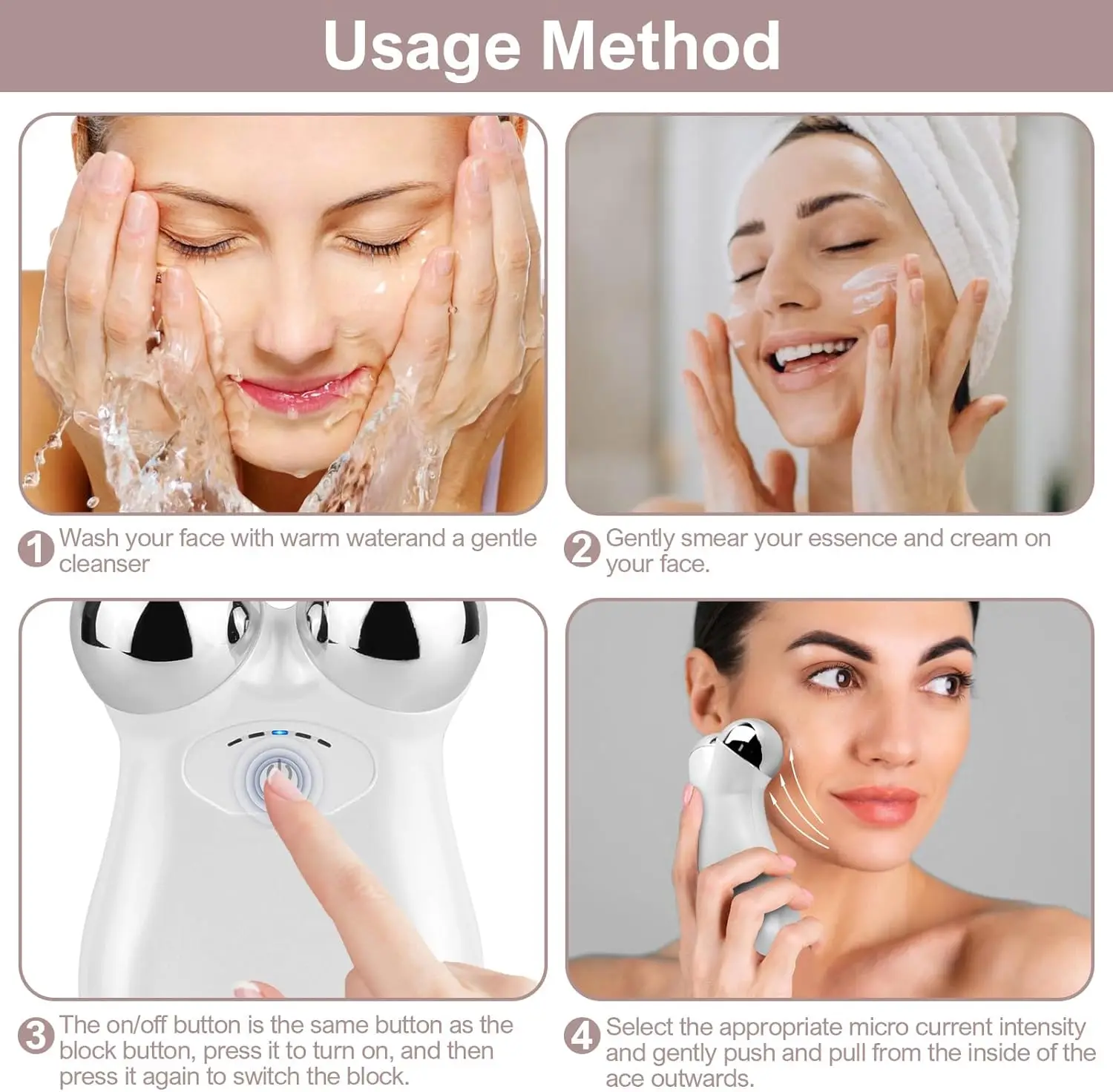5-in-1 Mikrostrom Gesichtsmassagegerät EMS Gesichtsroller Hautpflegegerät Hautstraffungsgerät zur Gesichtshautverjüngung – Detail 6