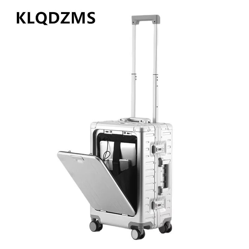 

KLQDZMS New Suitcase 20 Inches All Aluminum Magnesium Alloy Boarding Box 24" Men's Business Trolley Case Carry-on Travel Luggage