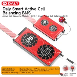 Daly BMS Lifepo4 with 1A Smart Active Balaner Bluetooth App 3S 4S 7S 8S 10S 30A 40A 50A 60A 80A 120A 150A 200A 250A Solar Energy