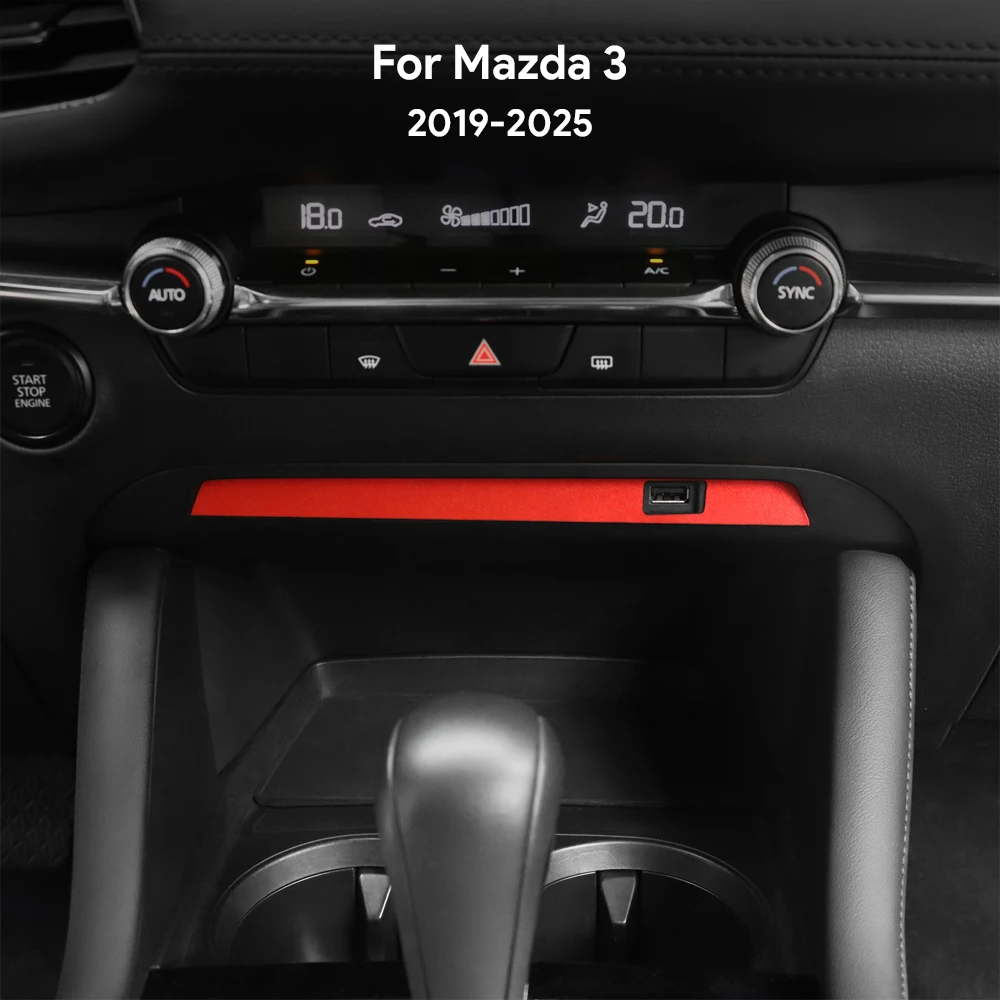 

For Mazda 3 BP 2019 2020 2021 2022 2023 2024 2025 Mazda3 Axela LHD RHD Premium Suede Sticker Car Central Control USB Port Panel