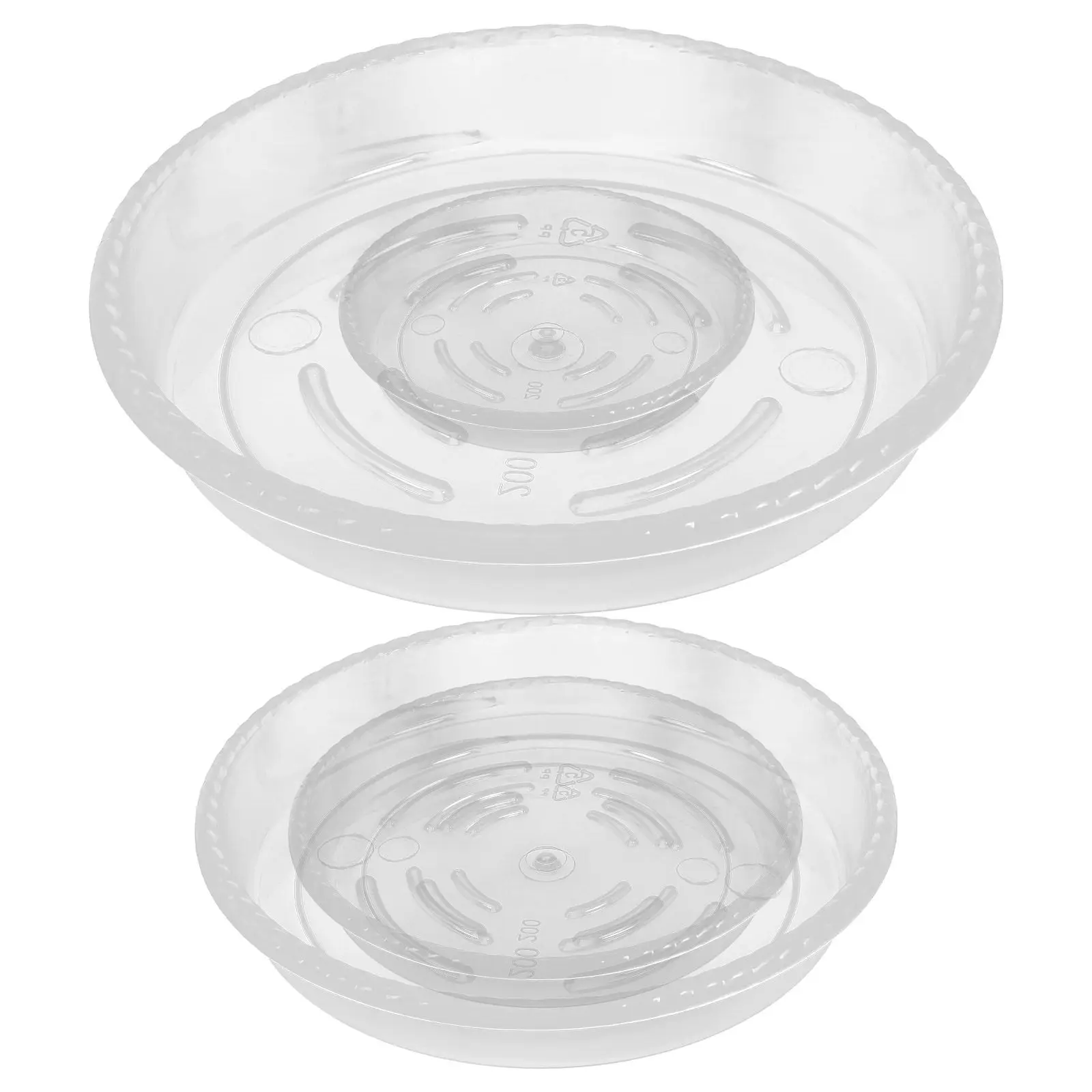 4Pcs Transparent Plant Saucer Tray Stable Plastic Flower Pot Tray Reusable Bonsai Pot Saucer for Indoor Plant Drain Water