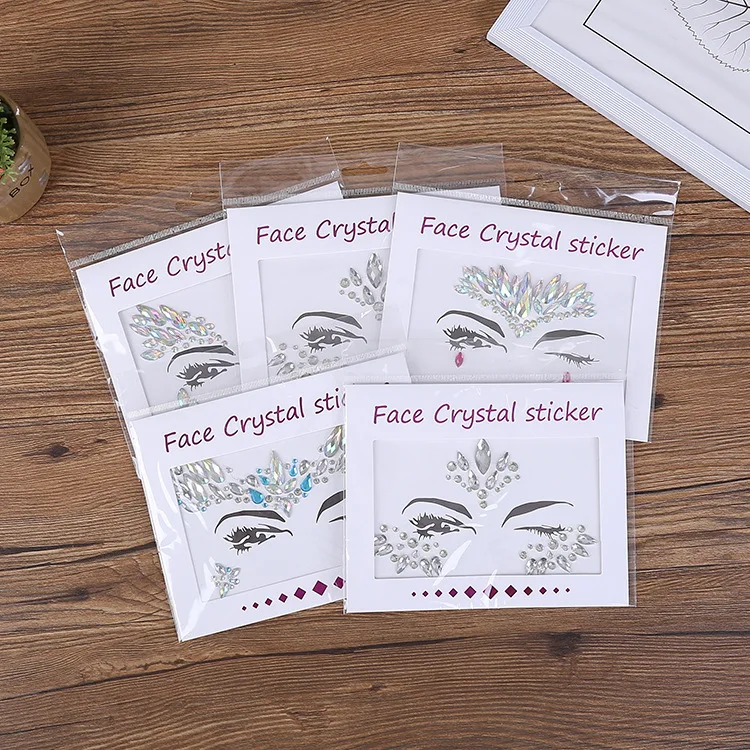 Fashion Forehead Face Gems Stickers Self Adhesive Waterproof Acrylic Rhinestones for Makeup Party Ball Dance Stage Decoration