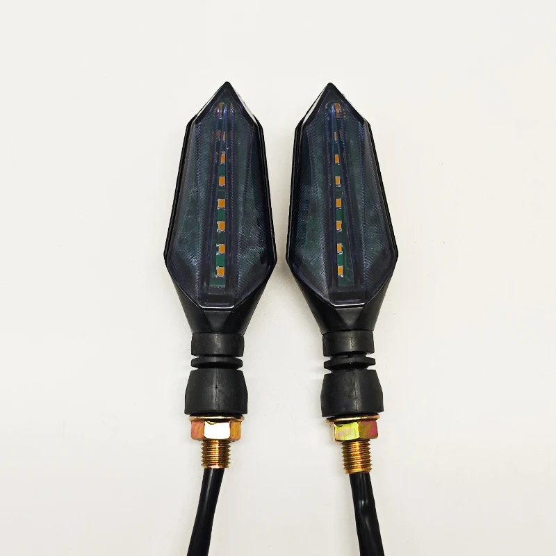 Pair Polaris Double-Sided Sequential LED Turn Signal Lights, 12V E-bike & Motorcycle Replacement Accessories