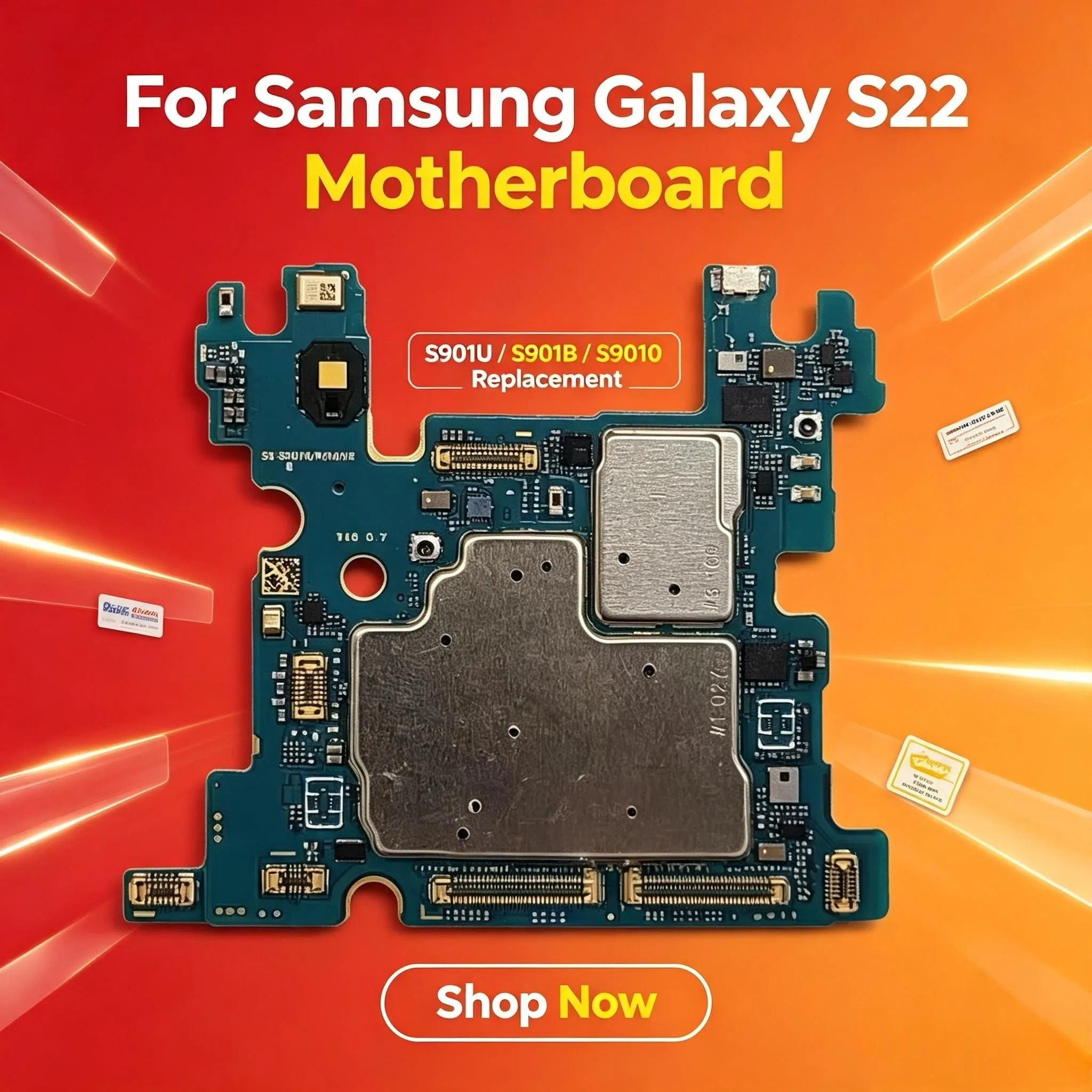 Fully Tested Unlocked Replacement Mainboard Repair Accessory For Samsung Galaxy S22 SM-S901U SM-S901B SM-S9010 Logic Motherboard