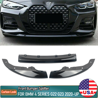 Magickit Carbon Fiber Look Front Lip Bumper Spiltter For BMW 2020-2023 G22 G23 430i M440i i4 Front Lip Splitter Spoiler Body Kit