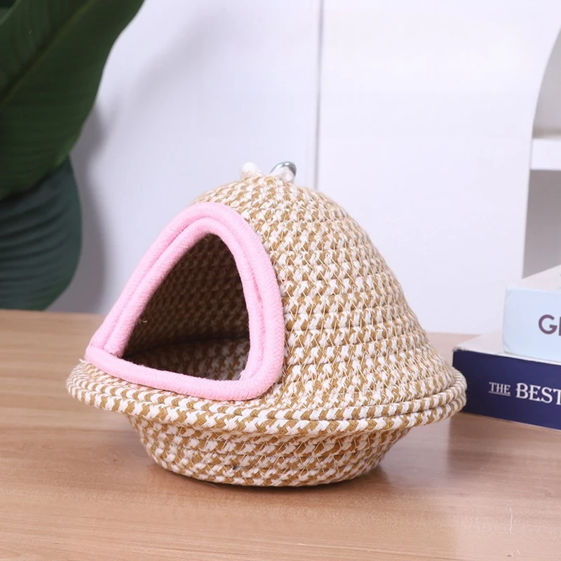 1PC Thickened Heat Preservation Cotton Bird Nest Hand Woven Parrot Sleeping Bed Warm Bird Cage Pet Accessory Pet Supplies