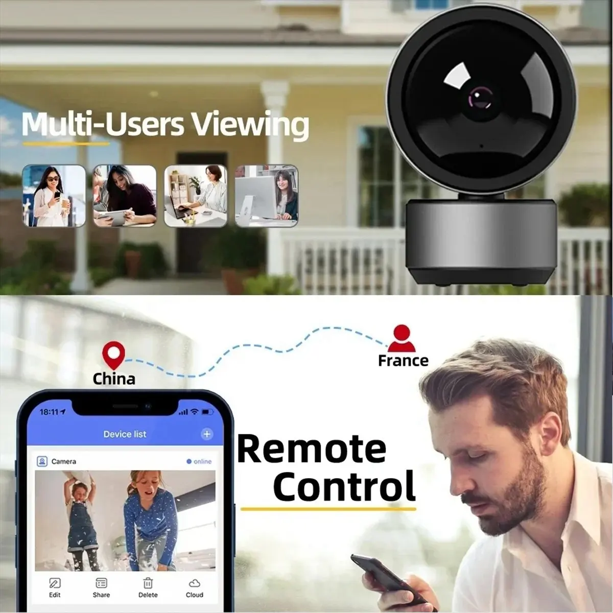 

IP-камера Tuya 5MP, Wi-Fi, Tuya, умный дом, HD, ночное видение, двустороннее аудио, автоматическое отслеживание, облачная камера для умного дома, вилка европейского стандарта