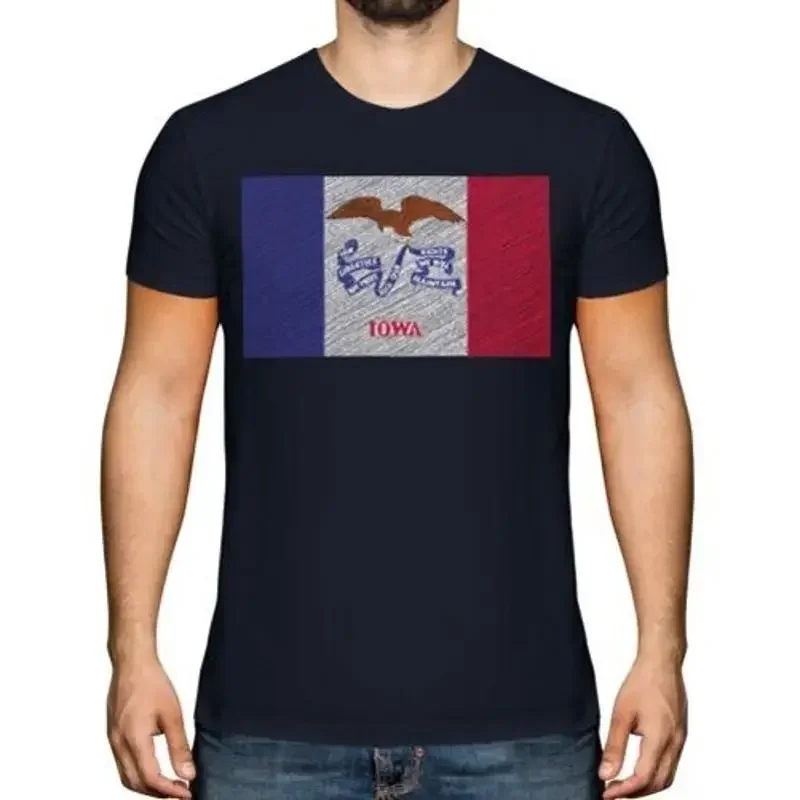 Iowa Zustand Scribble Flagge Herren T-Shirt Geschenk Iowan Fußball