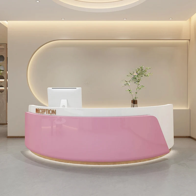 Illuminated Corner Reception Desks Stylish Light Modern Office Reception Desks Beauty Salon Bar Furniture New