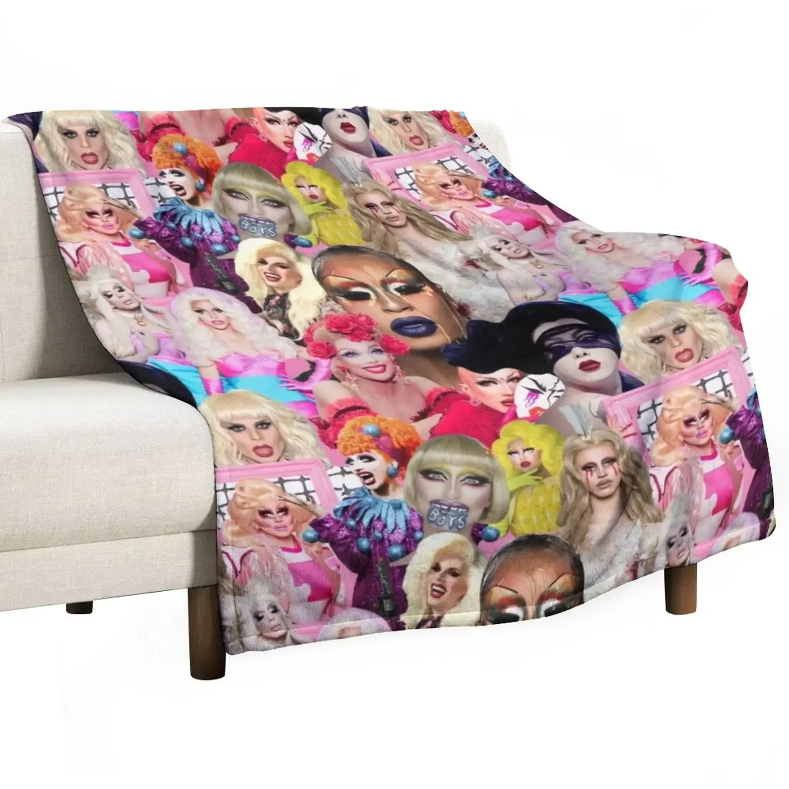 

rupaul drag race collage Throw Blanket Extra Large Throw Thins Blankets