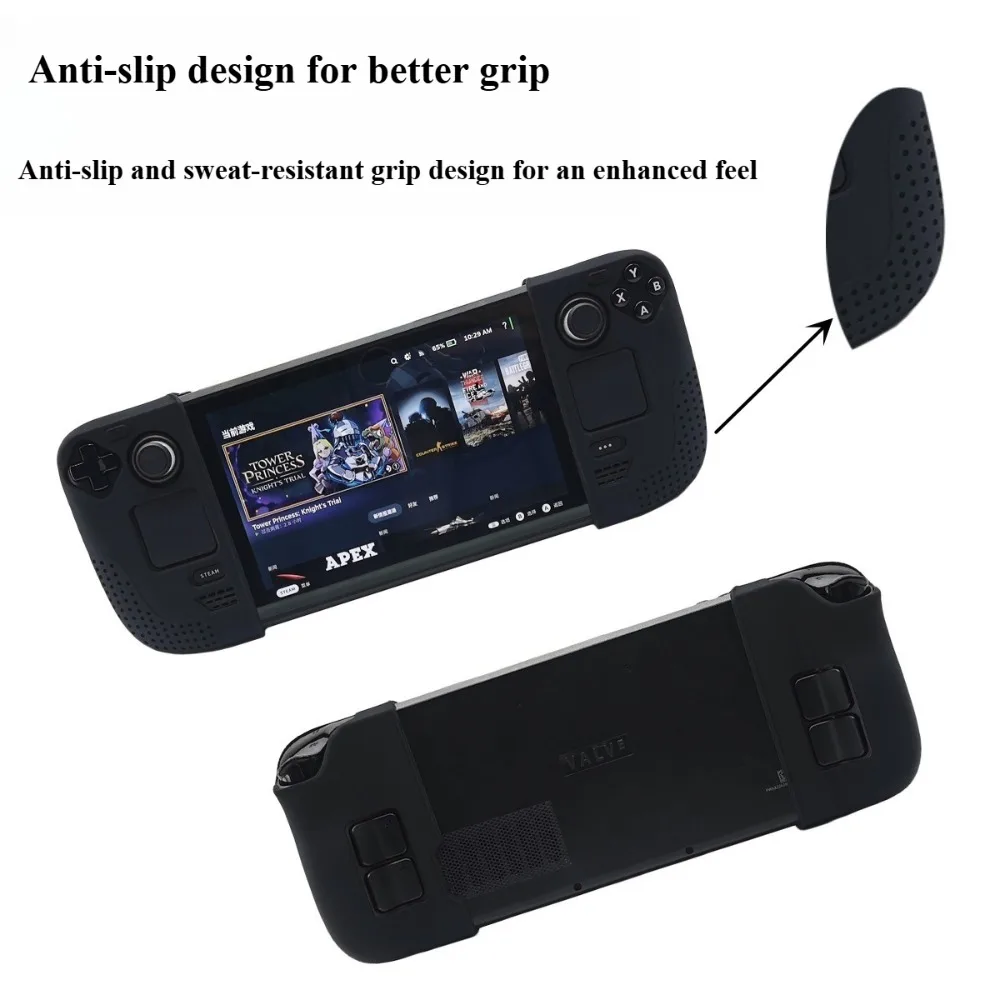 

Protective Silicone Case For Steam Deck Anti-Slip Cover Protector Game Console Accessories Dustproof Split Silicone Case