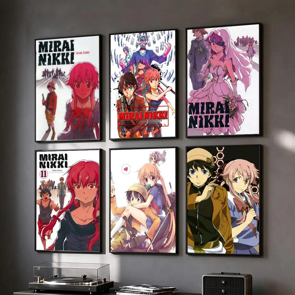 anime Mirai Nikki Poster Poster HD Printing Vintage Luxe Home Decor Wall Art for the Living Rooms Entryways Gift