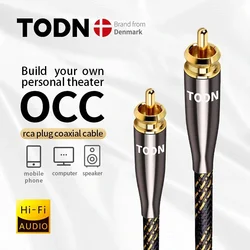 Kabel audio TODN męski do męskiego 75Ω Premium Kabel koncentryczny SPDIF RCA do soundbara CD DVD Telewizja cyfrowa