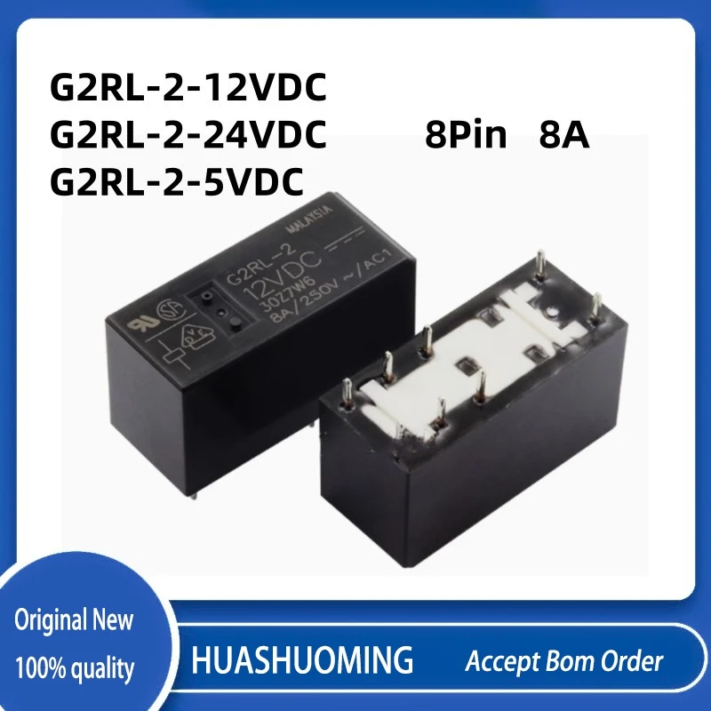 

NEW 10PCS/LoT G2RL-2-12VDC G2RL-2-24VDC G2RL-2-5VDC 8Pin 8A G2RL-1-5VDC G2RL-1-12VDC G2RL-1-24VDC 12A 5PIN