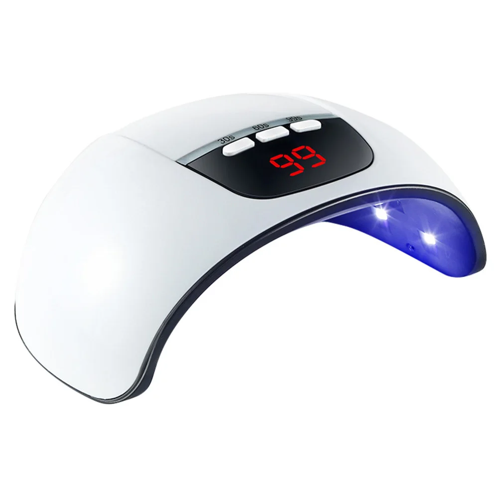 54w uv led lâmpada do prego profissional cura gel secador sensor automático 3 configurações de temporizador display led para salão de beleza uso doméstico branco