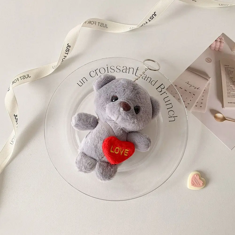 Amour coeur sac à dos ours jouets en peluche mignon dessin animé sac pendentifs décoratifs porte-clés suspendu Couple cartable charme en peluche jouet