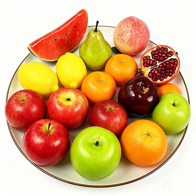 Paquete de 10 Frutas Artificiales, Frutas Falsas para Decoración del Hogar, Set de Frutas de Simulación, Decoración Navideña para Fiestas, Modelo de Frutas para Sesiones de Fotos