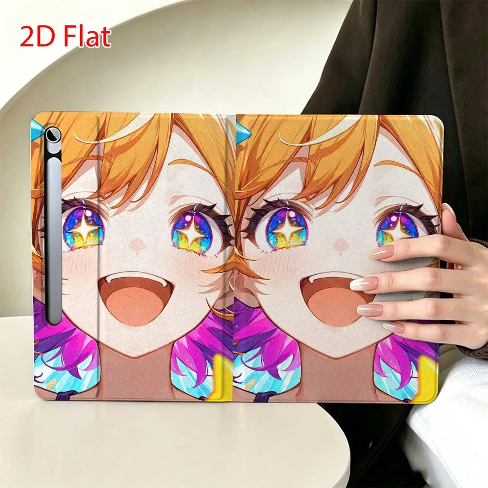 Big-eyed anime girl Soft For Samsung Galaxy Tab S11 S10 S9 S8 S7 S6 A9 A8 A11 Lite FE Plus Pen Tray Tablet Case
