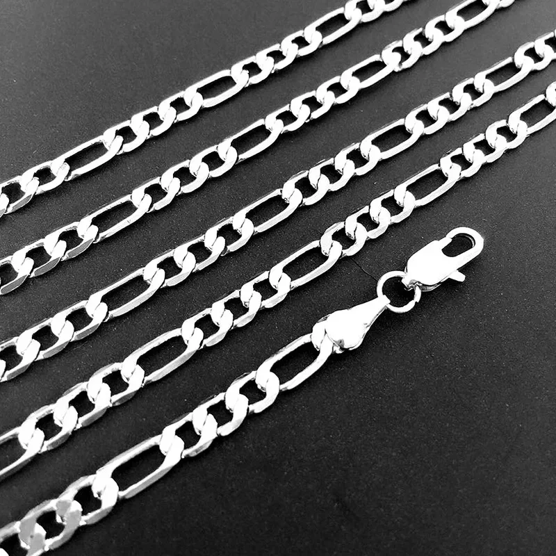 Fashion New Figaro Chain Necklace For Men Punk Silver Color Stainless Steel Long Necklace Men Hip Hop Jewelry Gift