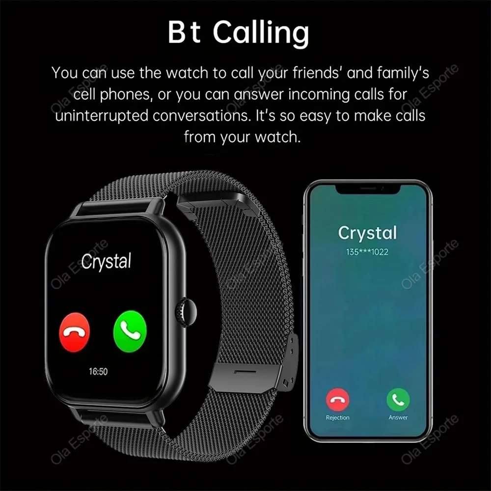 2024 New Smart Watch For Men Women Gift 1.44\'\' Touch Screen Sports Fitness Watches Bluetooth Calls Digital Smartwatch Wristwatch