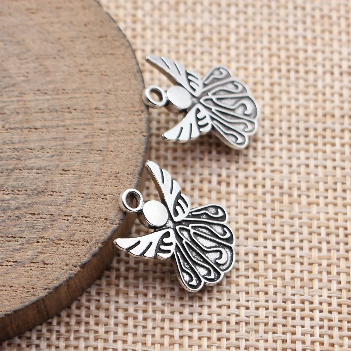 20pcs 20x15mm Antique Silver Color Angels Watching Over Me Charms Handmade Jewelry Making Accessories