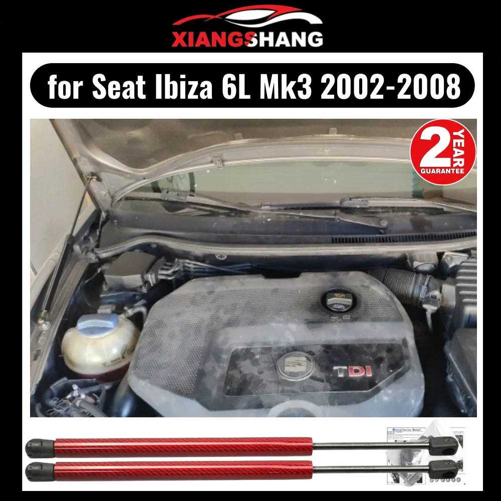 Amortiguador de capó para Seat Ibiza 6L Mk3 2002-2008, soporte de elevación de puntal de Gas, capó delantero, resorte de Gas modificado