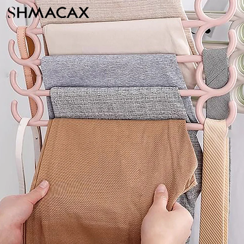 1Pc 5 Layers Pants Rack Multifunctional Household Saving Space Hanger Closet Color Pants Trousers Clothes Organizer