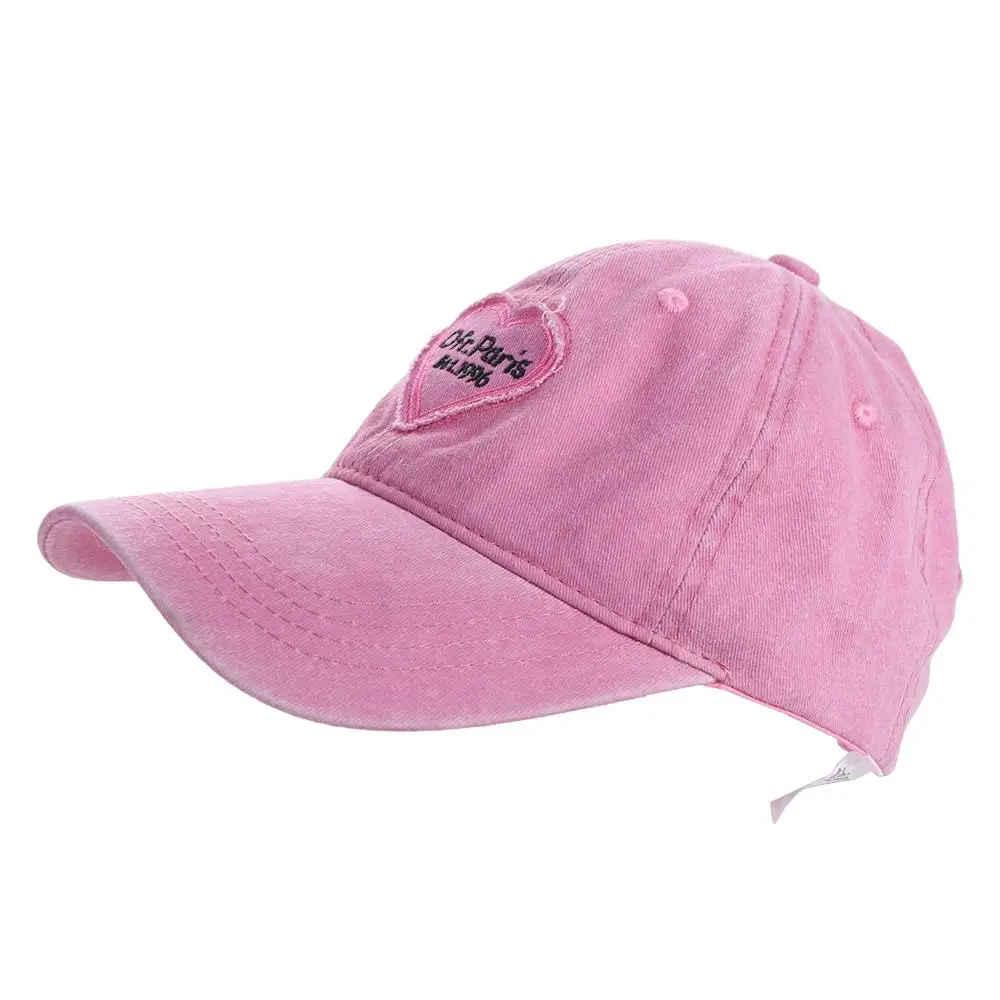 

Повседневная модная ретро уличная кепка для женщин с розовым сердечком для путешествий в корейском стиле Snapback Hat Кепка от солнца Бейсбольная кепка с сердечком Кепка с козырьками