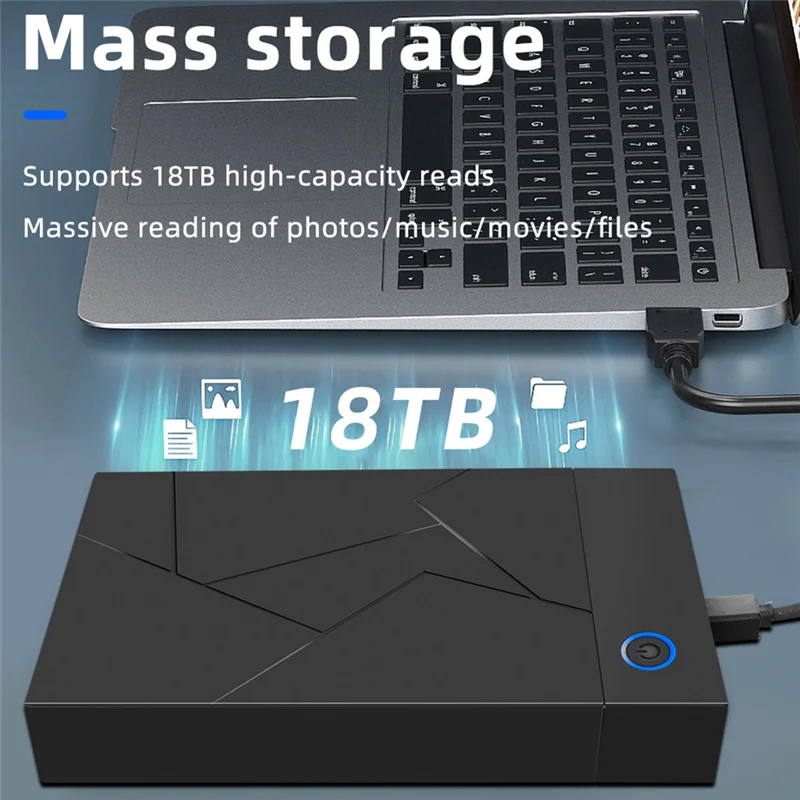 Custodia per HDD da 3,5 pollici Custodia per disco rigido da USB 3.0 a SATA Custodia SSD Scatola per disco rigido esterno a stato solido-Spina americana