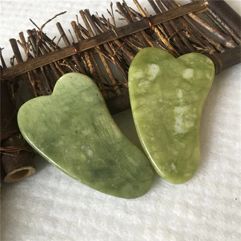 

Natural Jade Scraping Board Facial Massager Acupuncture Pressure Therapy Scraper Guasha Health Care Beauty Massage Tool For Face