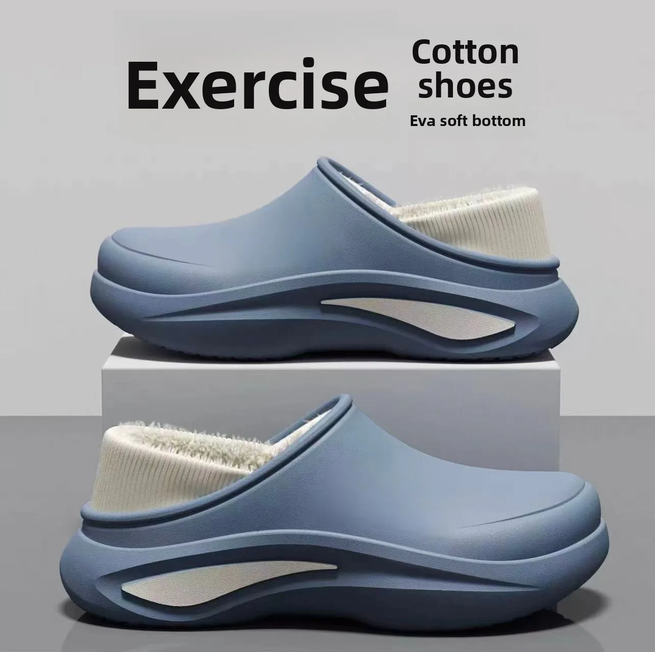 

2025 New Cotton Slippers Winter Indoor Home Soft-soled Bag Heel Cotton Shoes Velvet Warm Outer Bag Head Slippers Men