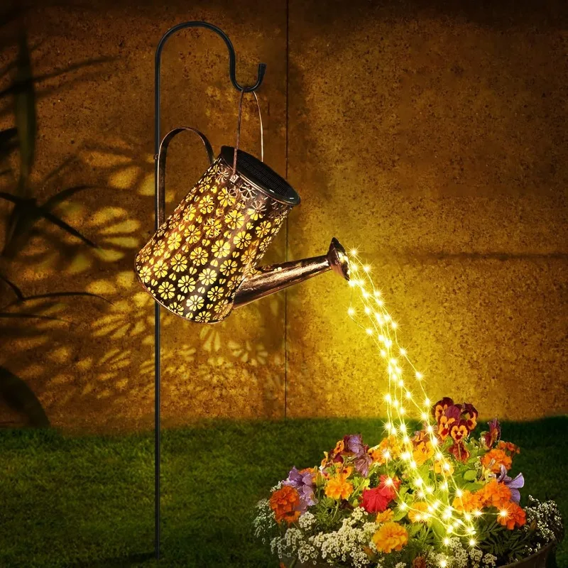 Solar Watering Can with Lights,Solar Outdoor Garden Decor Waterproof Large Hanging Lantern Landscape Lights Outside Decorations