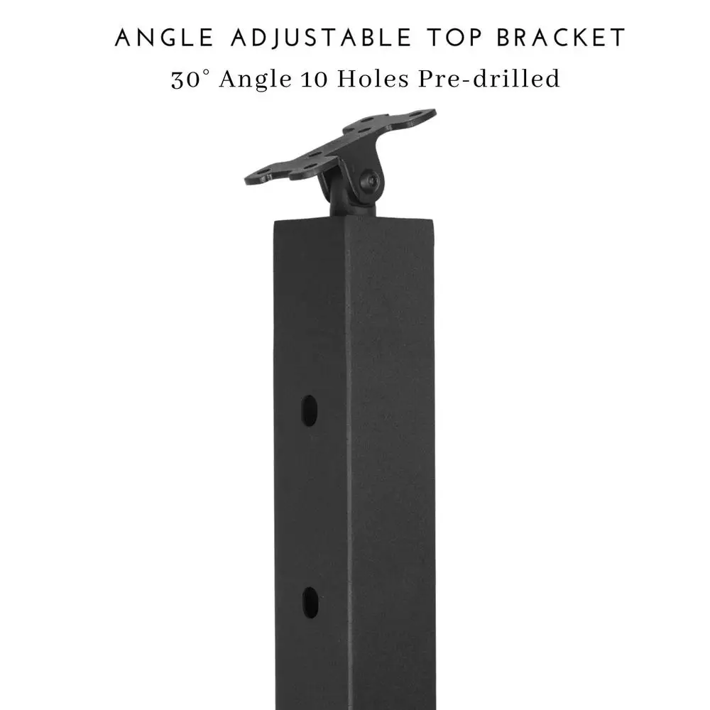Stainless Steel Square Cable Railing Post Fascia Mount Kit 36"x2"x2" 30°Angle Pre-drilled Side Metal Stair Wood Kit Set Angle