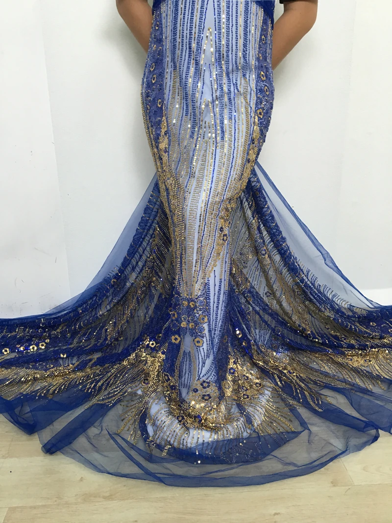 Tela de Tul con Lentejuelas Africanas de Lujo 2026, Encaje Francés de Alta Calidad, Encaje Nigeriano para Vestidos de Novia, 5 Yardas 4546