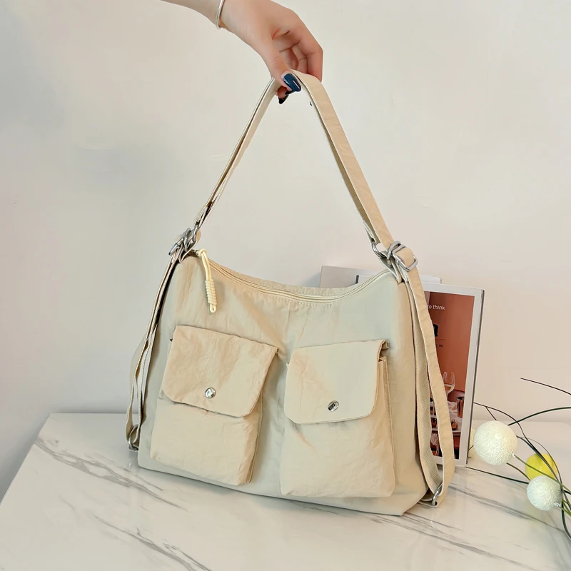 

Nylon Solid Color Casual Crossbody Bags Zipper Simple Large Capacity 2025 Brand Bags for Women High Quality Fashion Backpacks