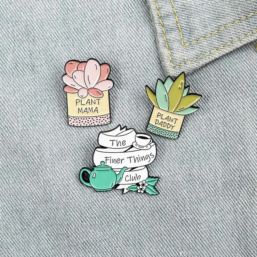 

Accessories Travel Commemorative Lapel Pin Gardening Badge Floral Plant Lapel Brooch Brooches Pin Enamel Pin Plant Brooch