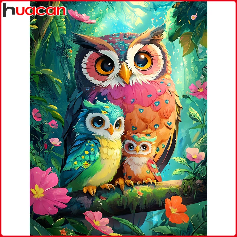 Huacan DIY Diamant Malerei Eule Blume Diamant Mosaik Tier Neue Kollektion Handgemachtes Geschenk