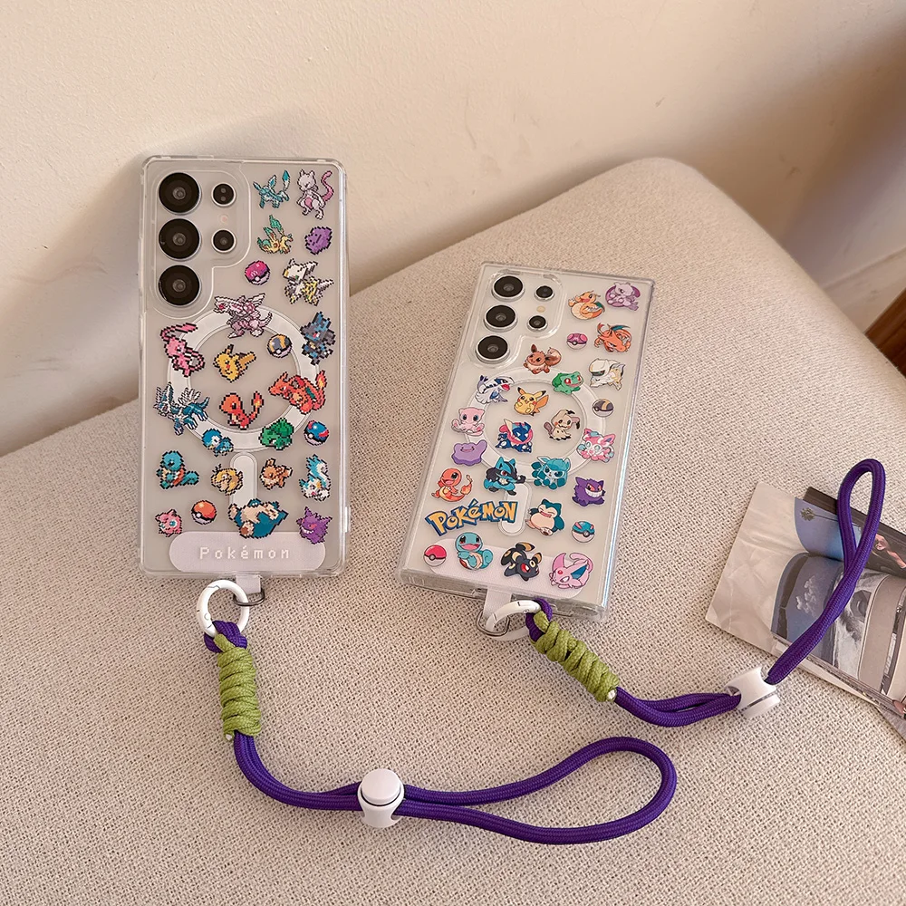 اليابان أنيمي P-Pokemon حافظة لهاتف سامسونج جالاكسي S23 S24 S25 الترا بلس FE A A15 A35 A55 A16 A26 A36 A56 Magsafe غطاء مغناطيسي #2