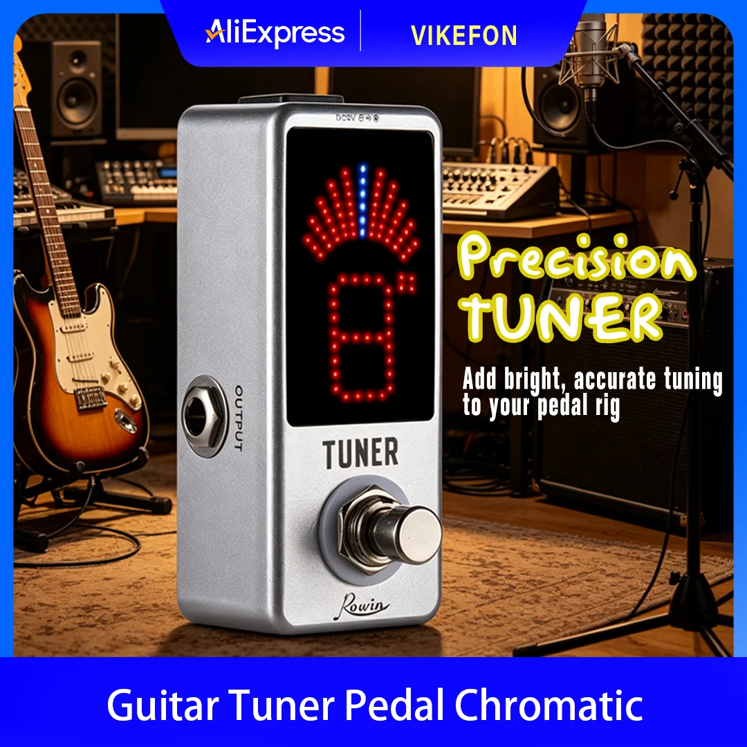 Tuner Pedal Chromatic Guitar Tuning Pedal High Precision with Pitch Indicator for Guitar Bass True Bypass LT-910