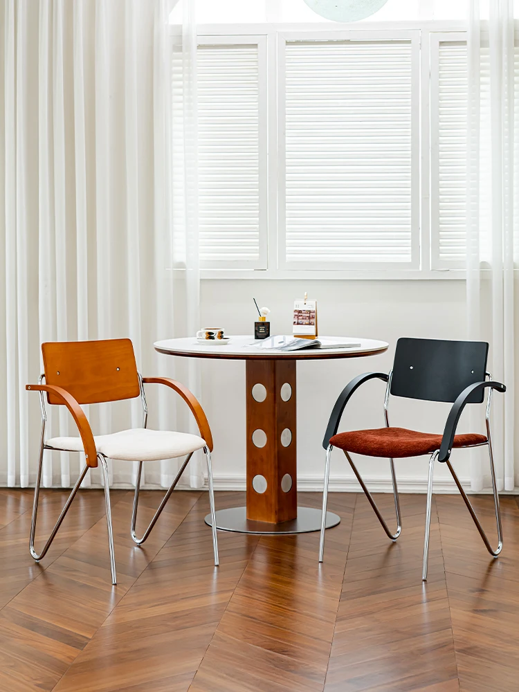 Vintage Luxury Dining Chair,Metal Home Living Room Soft Package,Single Chairs,coffee Shop,Negotiation Stool Furniture Armchair