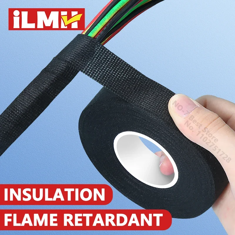 High Temperature Tape Electrical Insulating Tape Heat-resistant Flame Retardant Adhesive Cloth Tape for Car Cable Harness Wiring