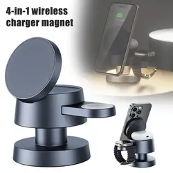 4in1 Wireless Charging Stand Mushroom Atmosphere Night Light For Magsafe IPhone13 14 15 Series Watch Ultra2 S9 AirPods Char J4E1