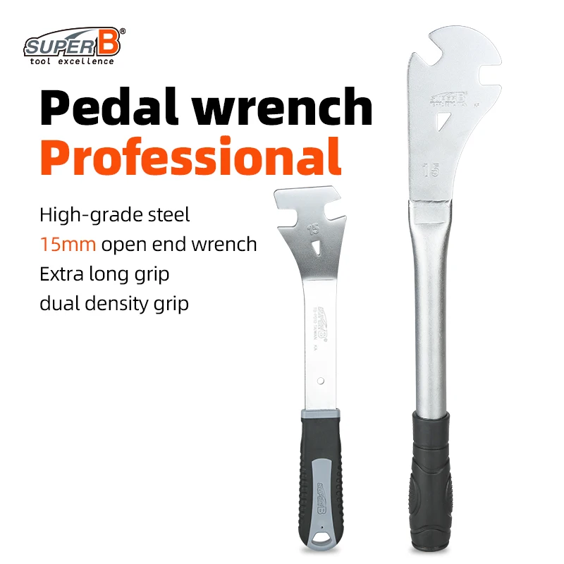 

SUPER велосипедный профессиональный педальный ключ, удлиненная ручка, прочная и долговечная велосипедная педаль, гаечный ключ 15 мм, инструмент для ремонта велосипеда