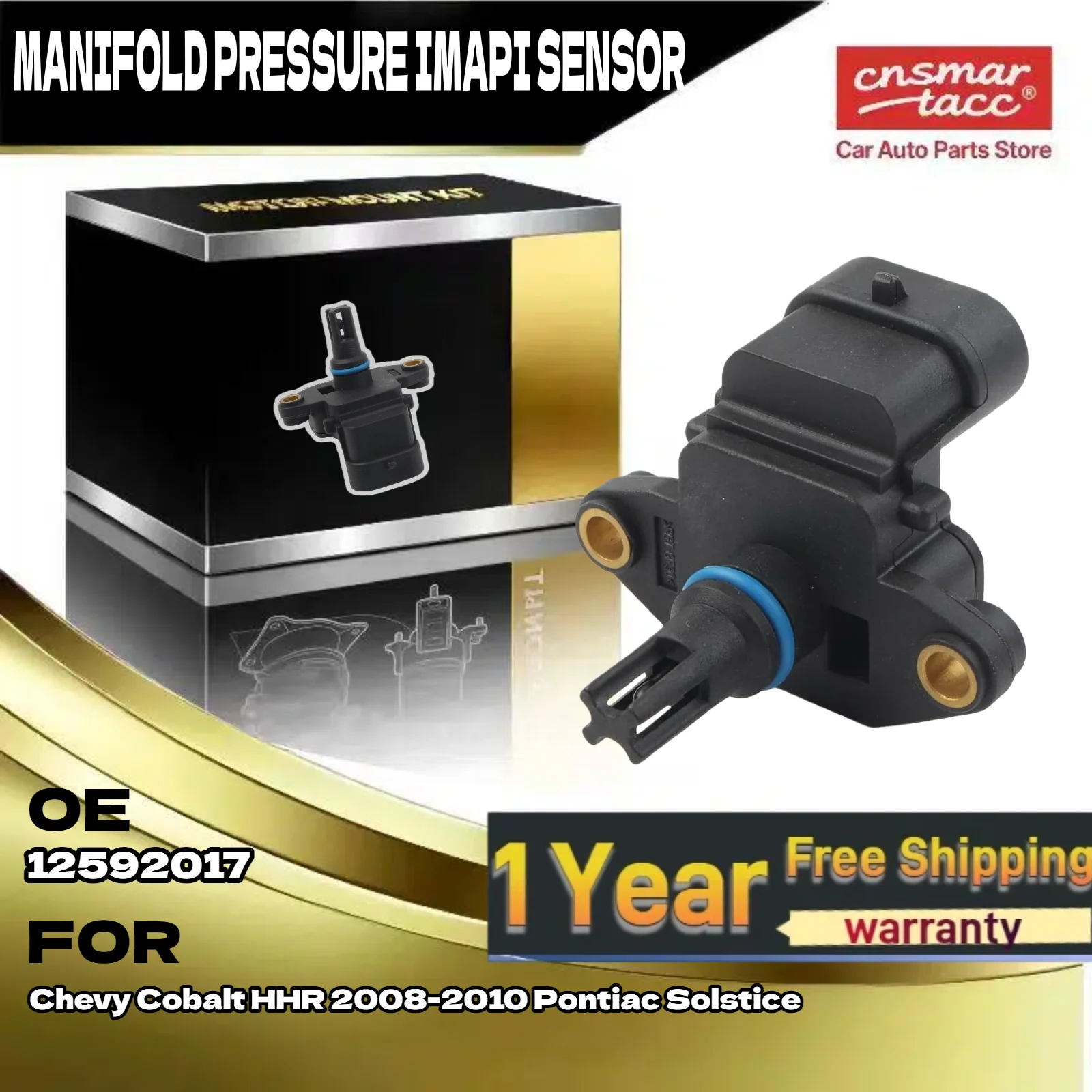 Sensor MAP de presión del colector para Chevy Cobalt 2008-2010 para Chevy HHR para Pontiac Solstice reemplaza 12592017
