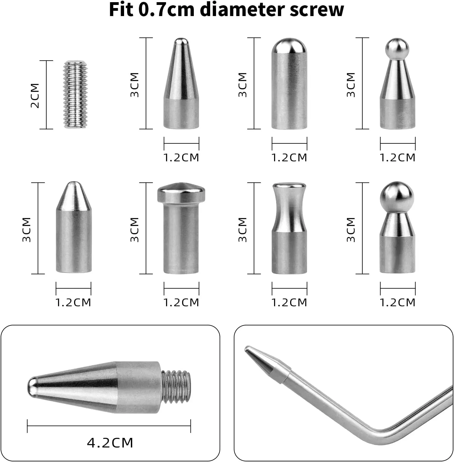 Imagem -05 - Furuix-paintless Dent Repair Rods Ferramentas Extrator Push Hook Conjunto de Remoção de Granizo do Corpo do Carro