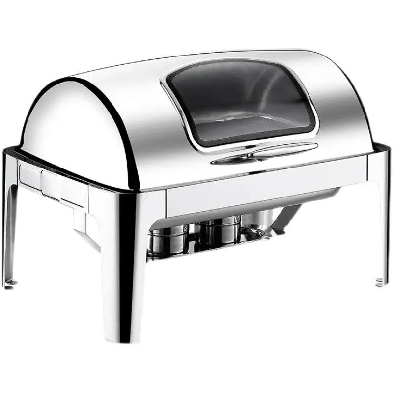 for Hotel & Home Breakfast Thickened Stainless Steel Buffet Stove - Electric Heating Square Flip - Top Lid Insulation Cooker